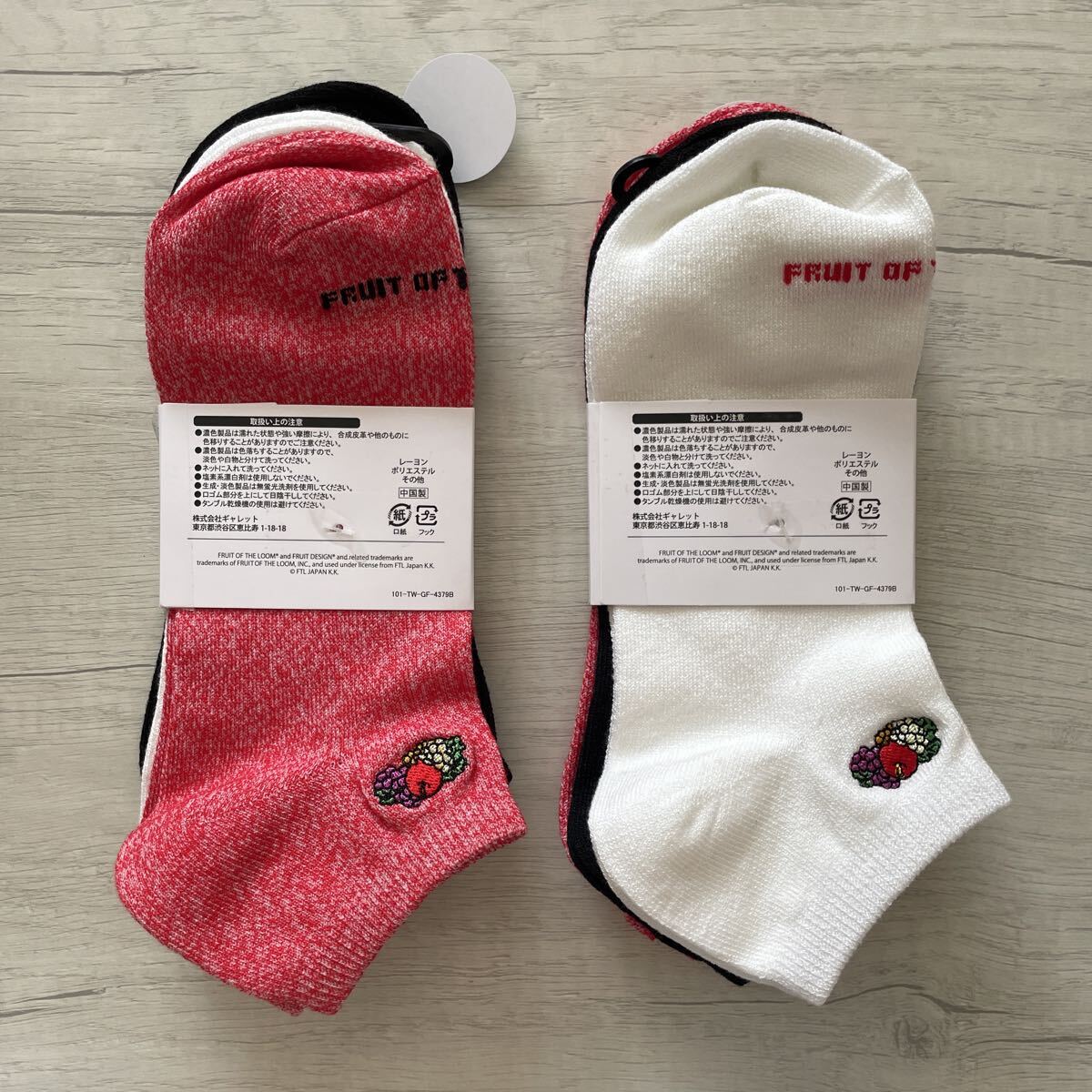 【新品未使用】 FRUIT OF THE ROOM フルーツオブザルーム ソックス 靴下 3足組×2個 25〜27cm ショートソックス メンズ 冷感_画像3