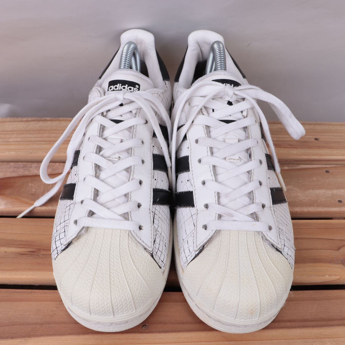 z1786 Adidas super Star US7 1/2 25.5cm/ белый белый чёрный черный adidas SUPERSTAR мужской спортивные туфли б/у
