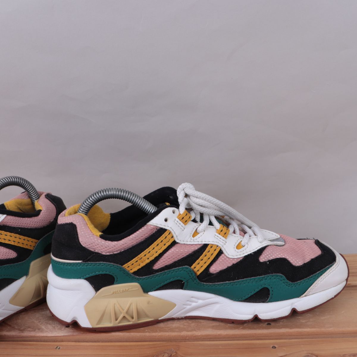 z2092【850】ニューバランス US7 25.0cm/ピンク 白 緑 newbalance メンズ ユニセックス スニーカー 中古_画像3