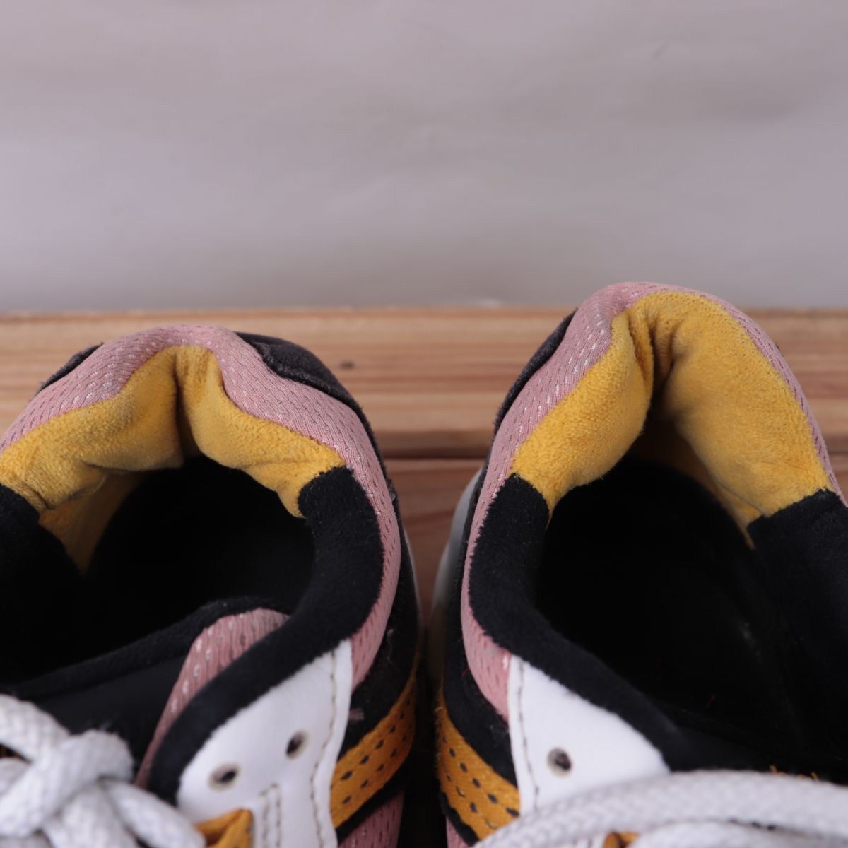 z2092【850】ニューバランス US7 25.0cm/ピンク 白 緑 newbalance メンズ ユニセックス スニーカー 中古_画像6