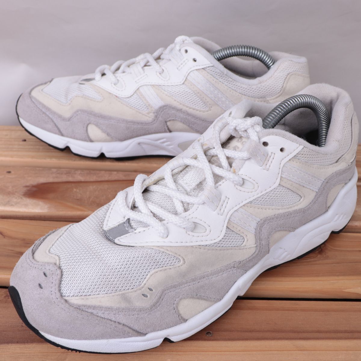 z2206【850】ニューバランス US8 26.0cm/白 ホワイト グレー newbalance メンズ スニーカー 中古_画像1