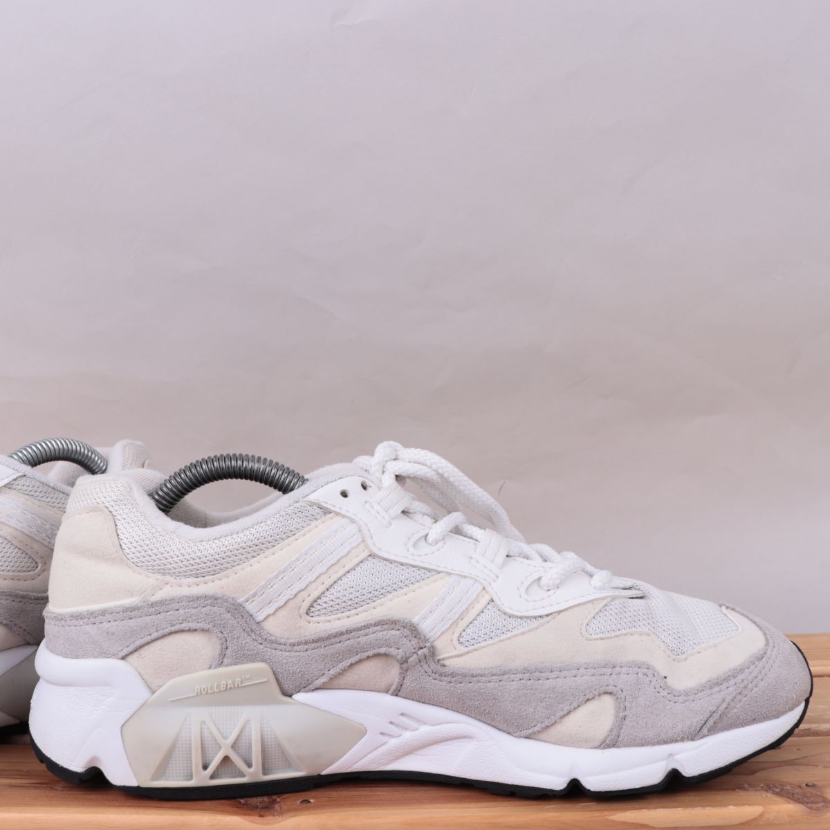 z2206【850】ニューバランス US8 26.0cm/白 ホワイト グレー newbalance メンズ スニーカー 中古_画像3