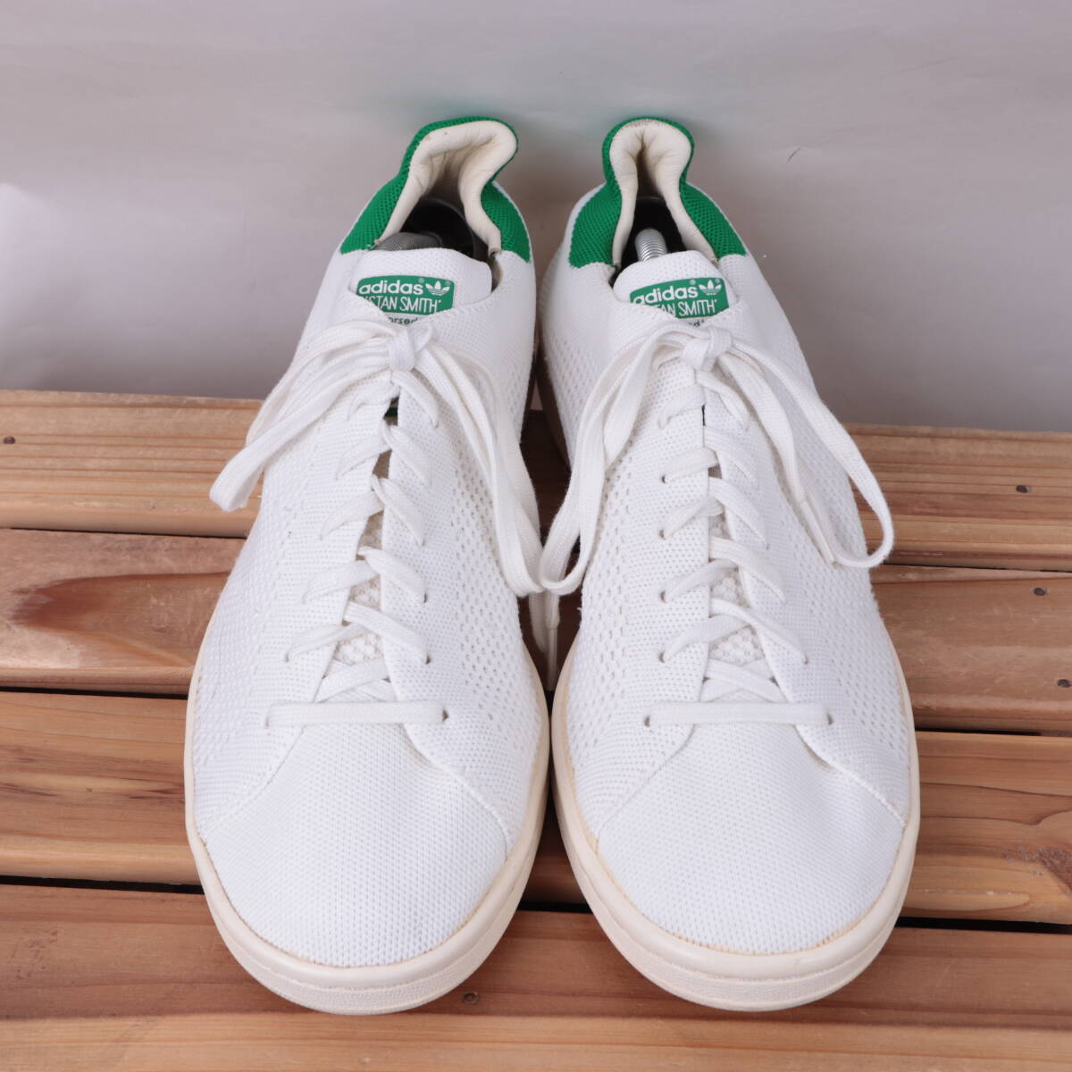 z2252 Adidas Stansmith prime вязаный US11 29.0cm/ белый белый зеленый adidas STAN SMITH OG PK мужской спортивные туфли б/у 