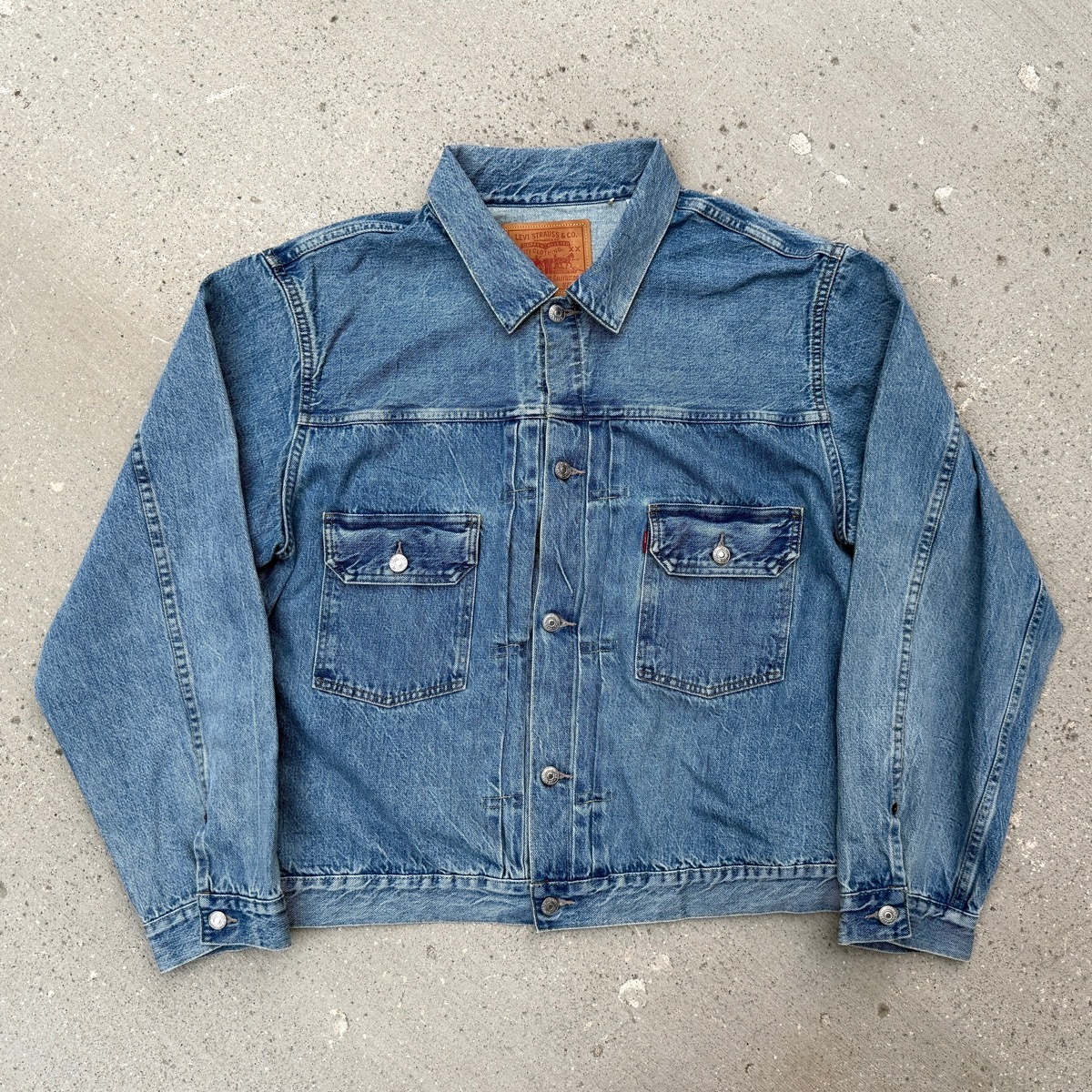 T-BACK 1953年モデル LEVI’S 507XXE 70507-0067 46 日本制 TYPE II デニムジャケット復(fù)刻 加工 Tバック 2nd 50s 705070067 507XX