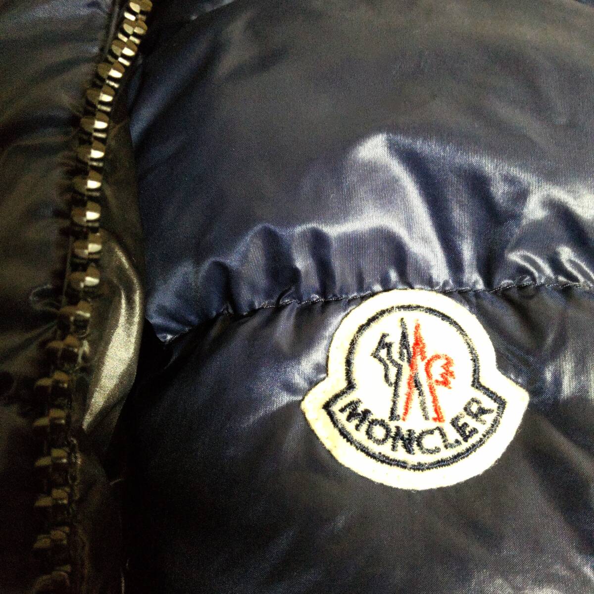 送料無料 モンクレール スイエン MONCLER SUYEN ダウンジャケット ミドル丈 Aライン／フレア サイズO ネイビー紺色 クリーニング済_画像4