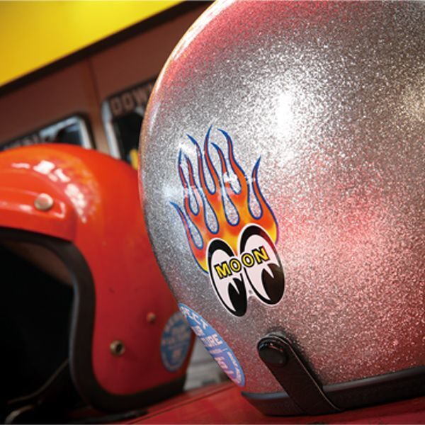 ムーンアイズ MOONEYES Sticker ステッカー Flamin' MOON [DM220]..._画像2