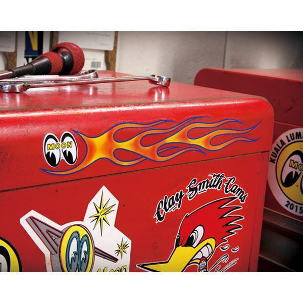 ムーンアイズ MOONEYES Sticker ステッカー Flamin' MOON [DM220]..._画像4