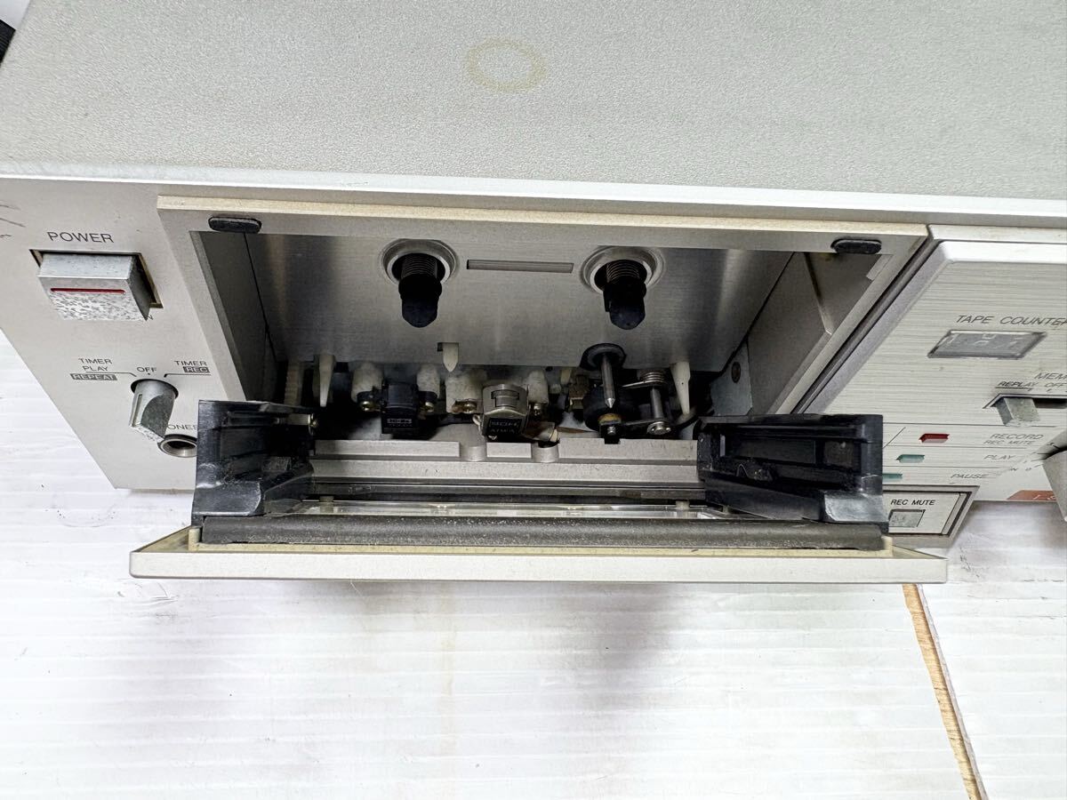 ◎1円? AIWA ステレオカセットデッキ AD-F60M 中古 通電確認(rèn)のみ ジャンク扱い アイワ オーディオ機(jī)器◎