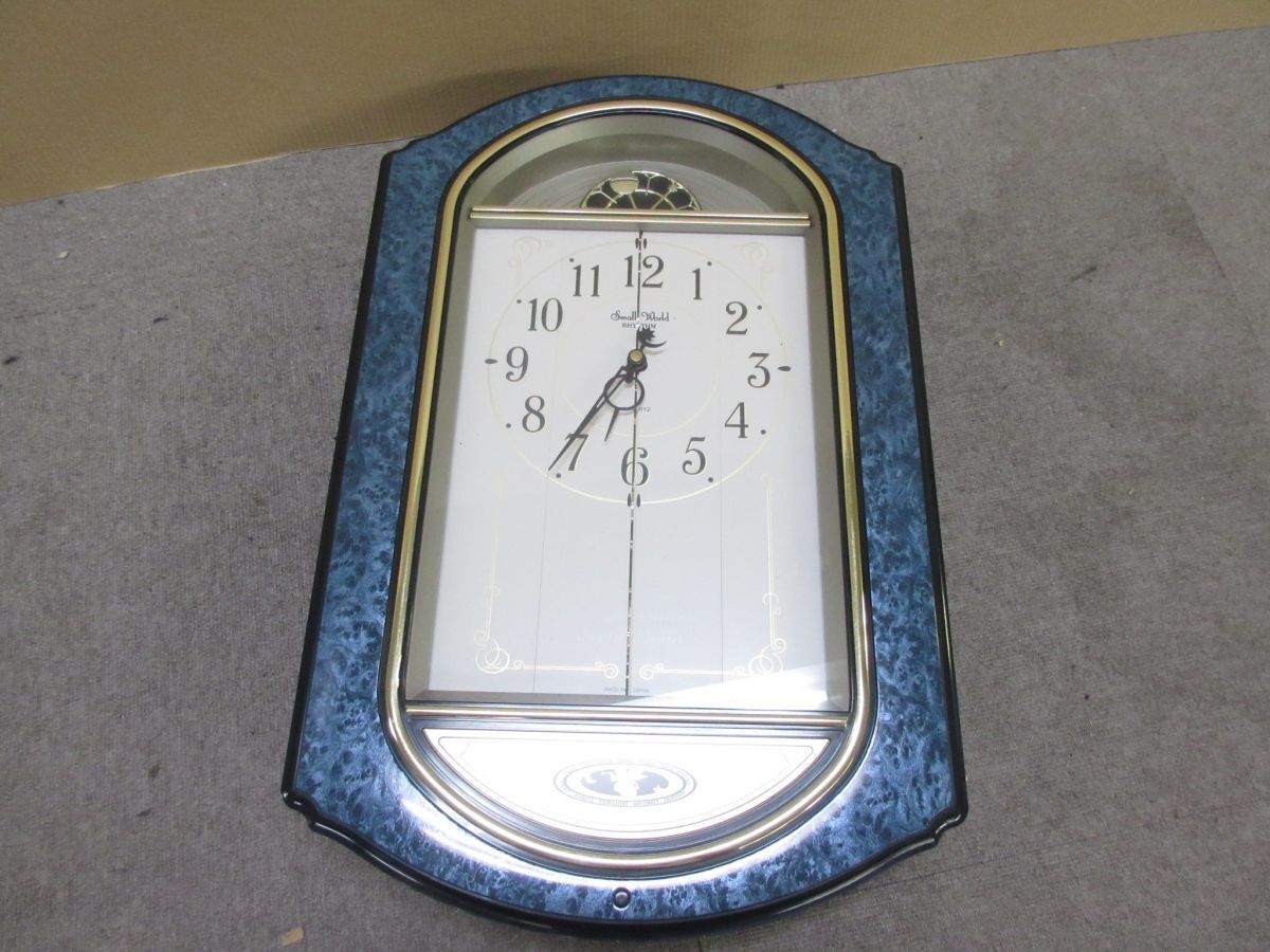 T030-N35-5331 リズム時計 スモールワールド 4MH744RH 掛け時計 ジャンク 現(xiàn)狀品1