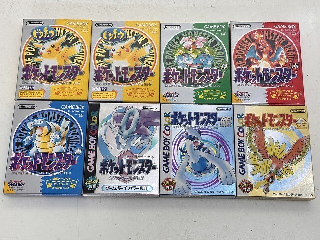 T357-S3-18115 Nintendo ニンテンドー ゲームボーイ カラー ポケットモンスター ピカチュウ 赤 青 金 銀 など ソフト 8點(diǎn) まとめ 現(xiàn)狀品3