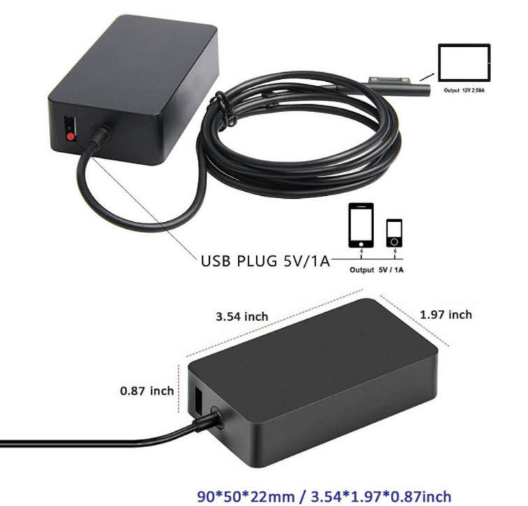 【送料無料】★純正品★新品 Surface Pro model1800 充電器 マイクロソフト 44W 15V 2.58A 電源アダプター サーフェス AC充電器