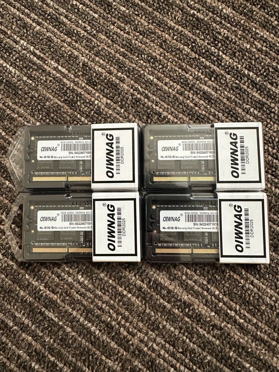 新品未使用 サムスンチップス samsungチップス 32GB(8GB×4枚) 2RX8 DDR3L 1600MHz PC3L-12800S SODIMM 204pinラップトップメモリRAM