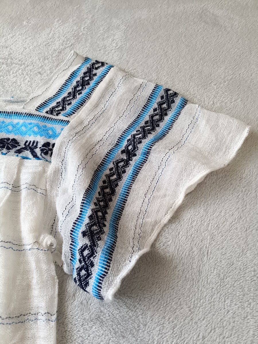 エスニック メキシカンワンピース 農民刺繍 エクアドル 民族衣装 フォークロア ヴィンテージ サンアントニーノ ボヘミアン_画像5