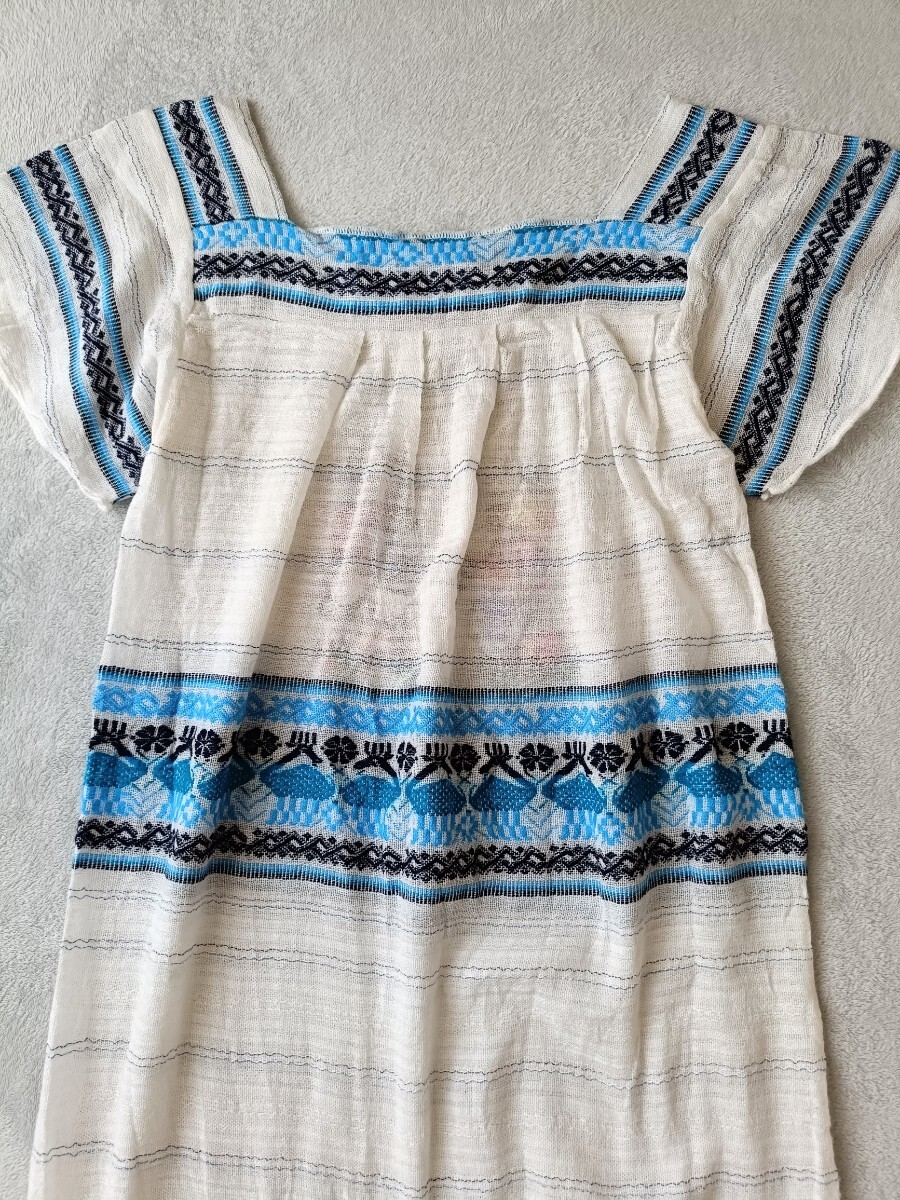 エスニック メキシカンワンピース 農民刺繍 エクアドル 民族衣装 フォークロア ヴィンテージ サンアントニーノ ボヘミアン_画像9