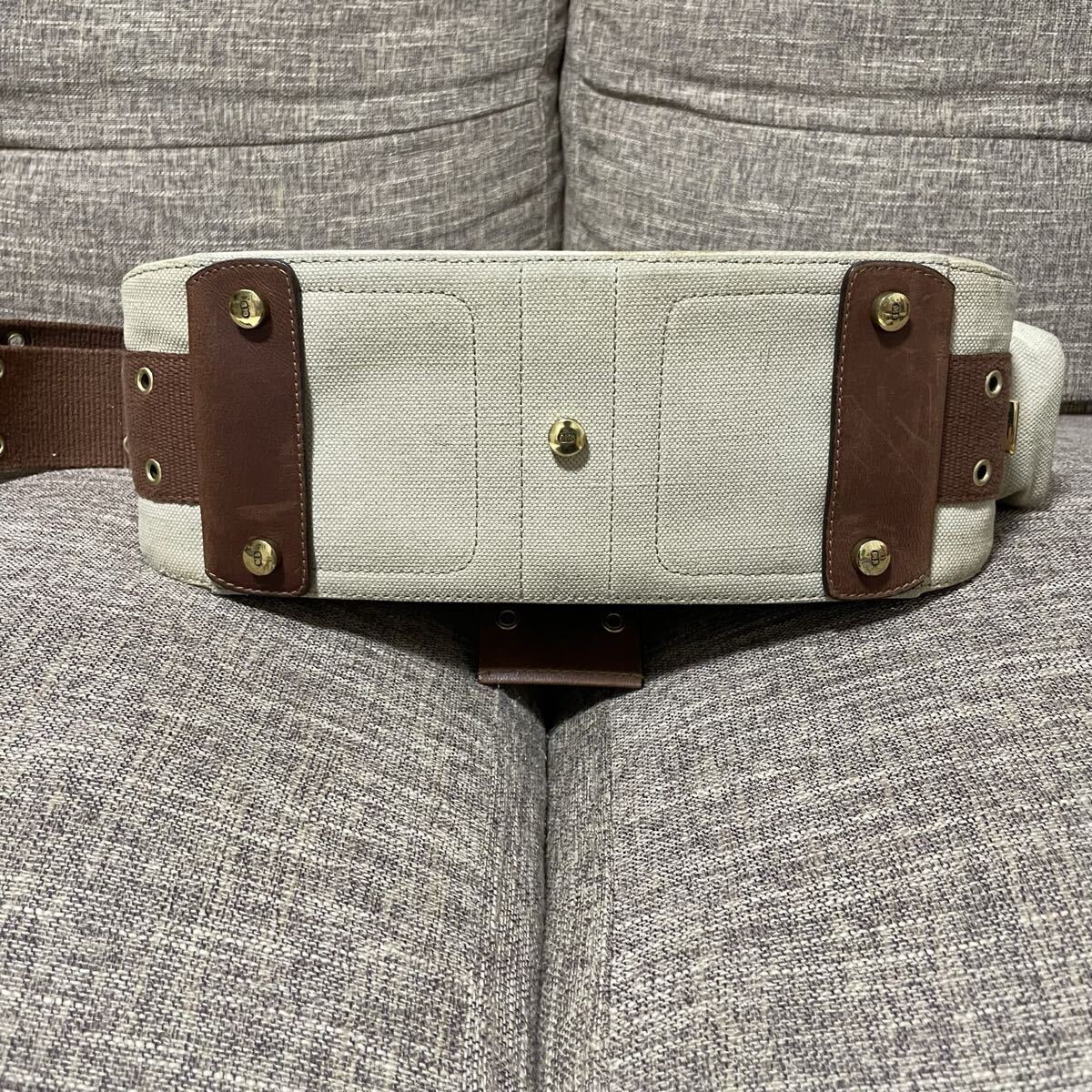 DIOR クリスチャン ディオール ショルダーバッグ レザー 金具 ゴールド 金 ストリートシック キャンバス ポーチ ブラウン トロッター