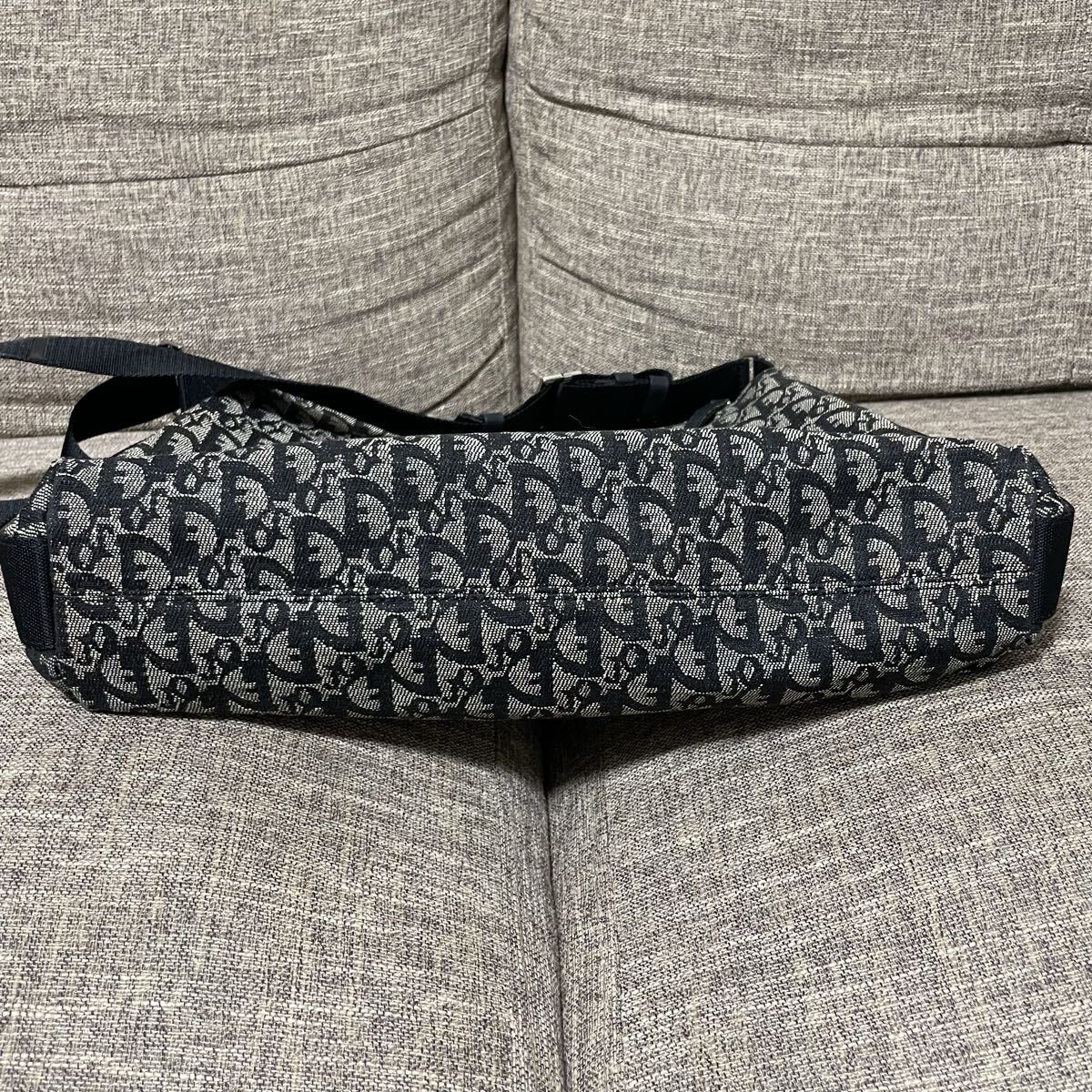 Christian Dior ショルダーバッグ トロッター オブリーク ジャガード キャンバス レザー ディオール クリスチャンディオール ネイビー