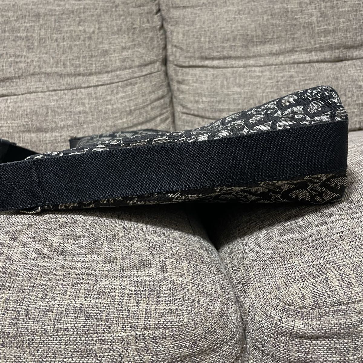 Christian Dior ショルダーバッグ トロッター オブリーク ジャガード キャンバス レザー ディオール クリスチャンディオール ネイビー