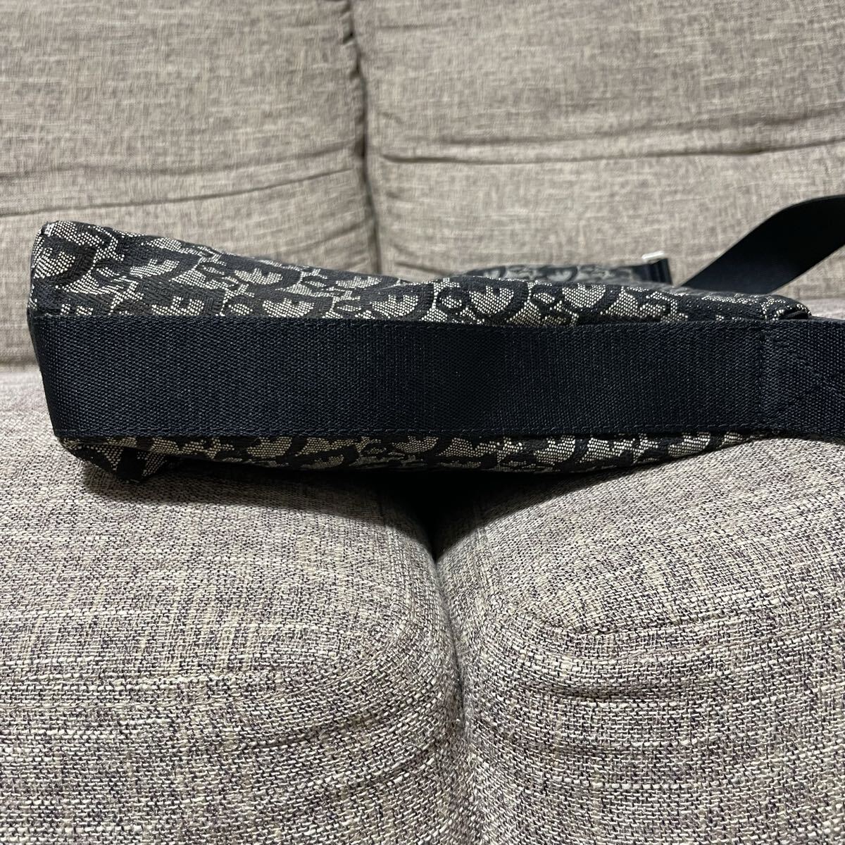 Christian Dior ショルダーバッグ トロッター オブリーク ジャガード キャンバス レザー ディオール クリスチャンディオール ネイビー