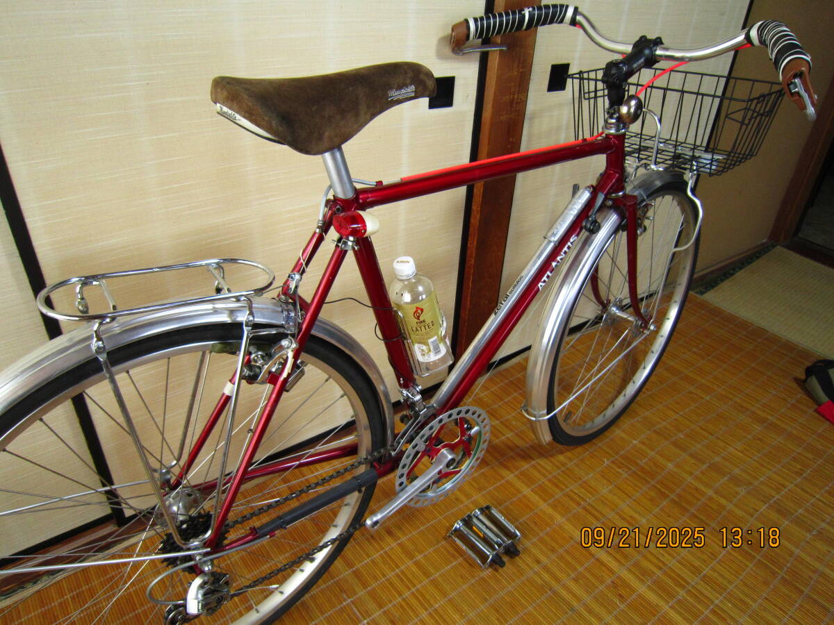希少 BS ATLANTIS 4130 DB CRMO 650Aランドナー 2x6S フレームサイズ550x520mm ワインレッド色 整備済