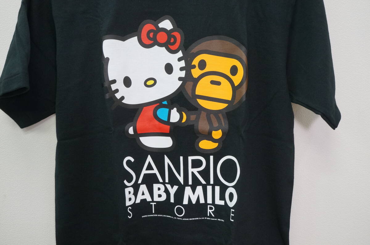 東ハ:未使用【A BATHING APE/ア ベイシング エイプ】HELLO KITTY×BABY MILO ベビーマイロ ハローキティ TEE M ブラック Ｔシャツ★送料無_画像2