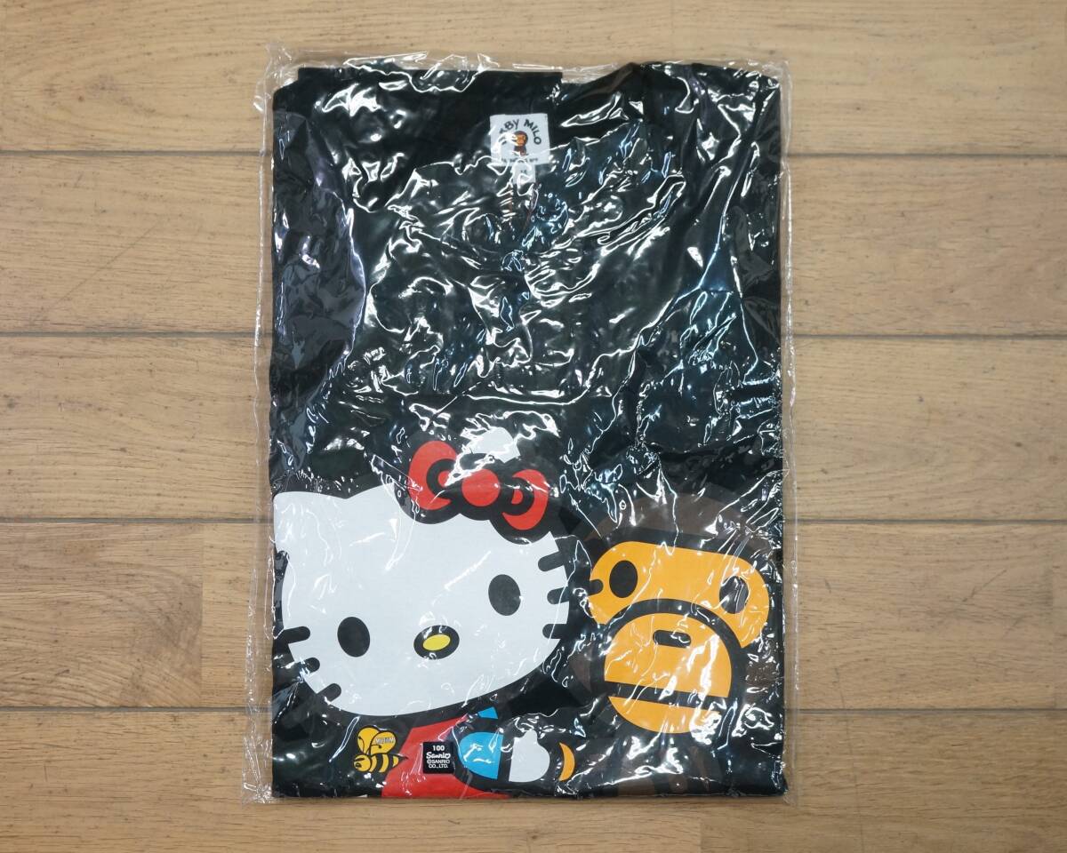 東ハ:未使用【A BATHING APE/ア ベイシング エイプ】HELLO KITTY×BABY MILO ベビーマイロ ハローキティ TEE M ブラック Ｔシャツ★送料無_画像4