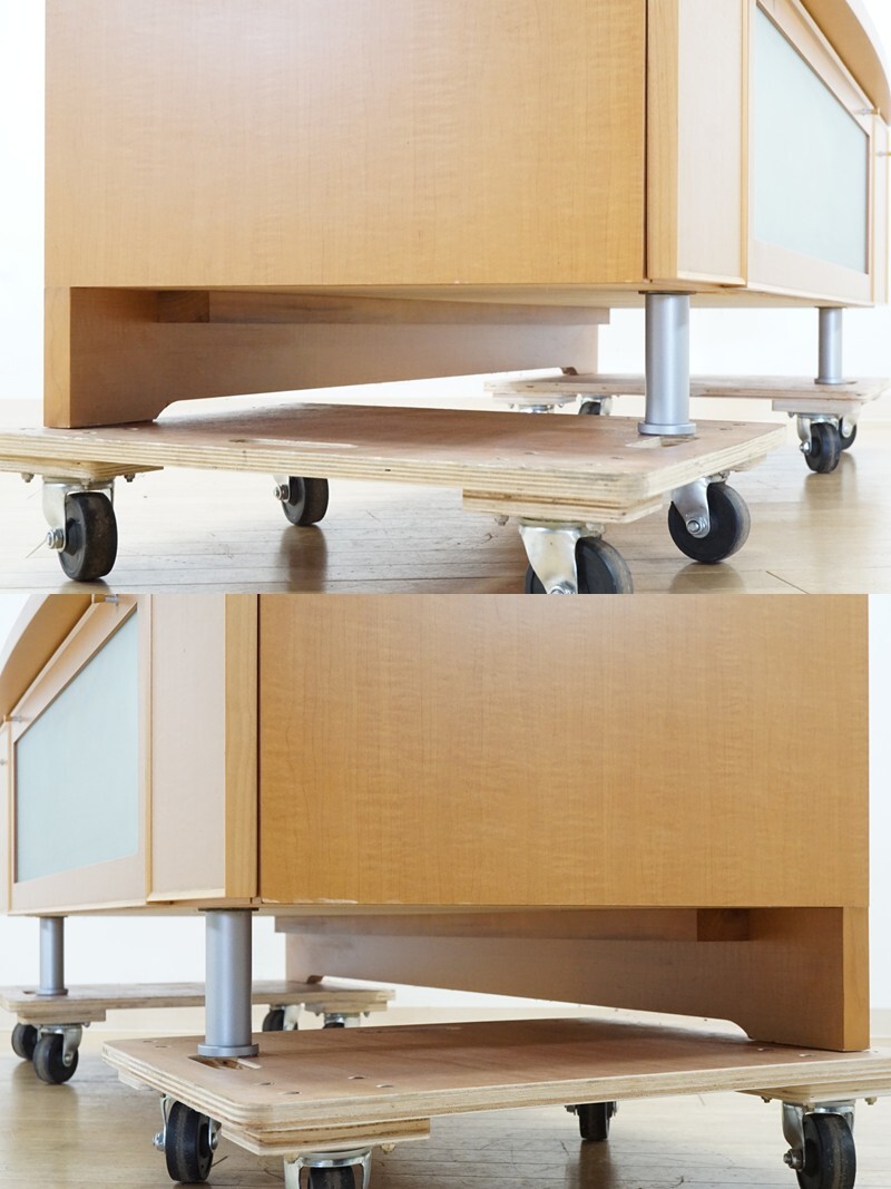 前ダ：【冨士ファニチア】テレビボード ローボード 引き出し 幅約142.2㎝ 高さ約46.3㎝ ナチュラル TVボード TV臺 リビングボード