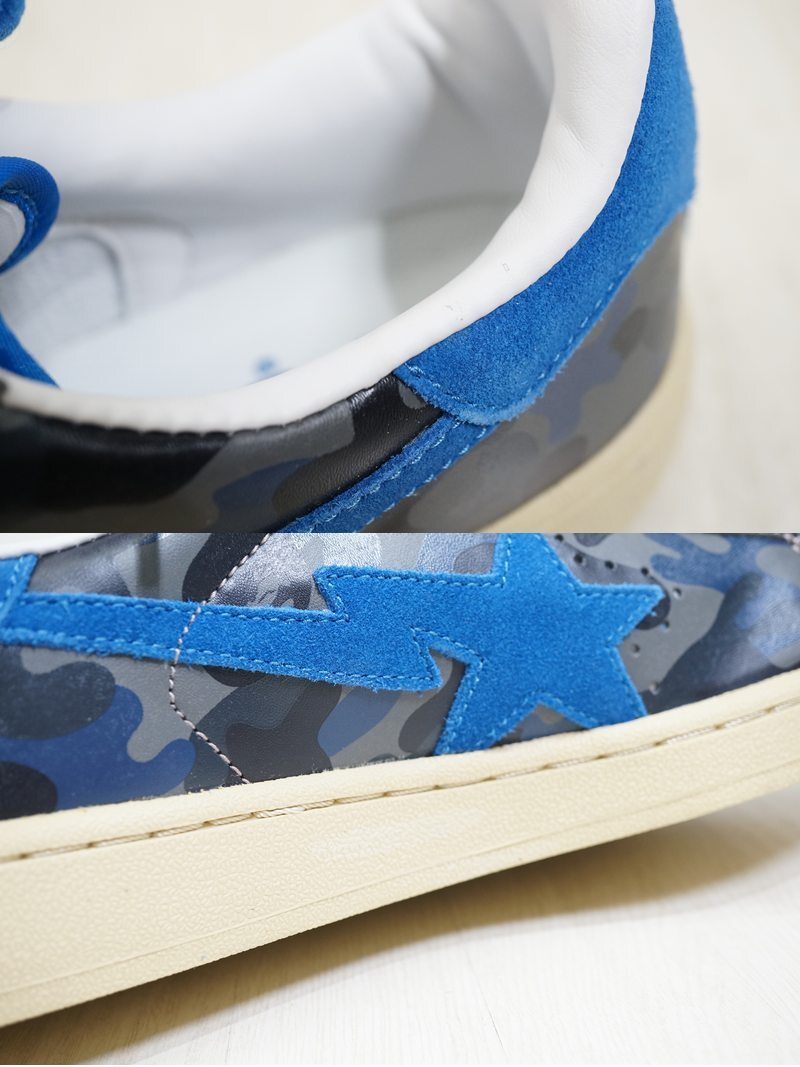 東ハ:未使用【A BATHING APE/ア ベイシング エイプ】FOOT Soldier BAPE STA ブルー×迷彩 28㎝ ベイプ スニーカー ★送料無料★_画像8