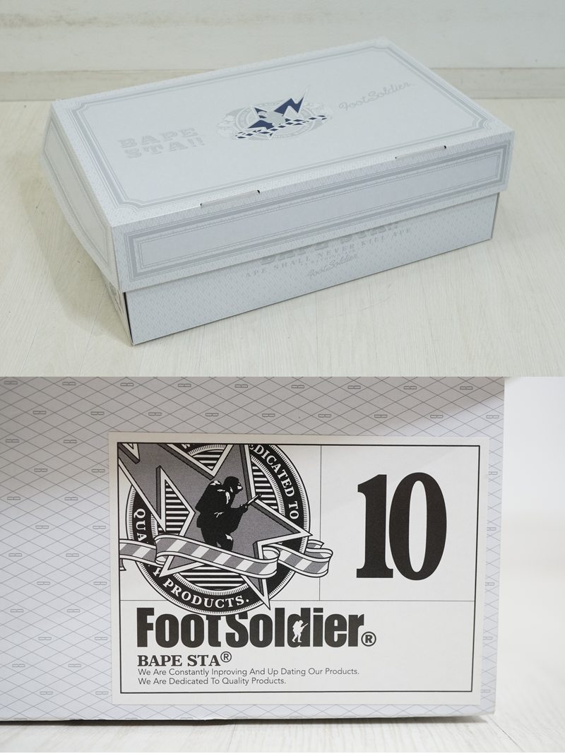 東ハ:未使用【A BATHING APE/ア ベイシング エイプ】FOOT Soldier BAPE STA ブルー×迷彩 28㎝ ベイプ スニーカー ★送料無料★_画像10