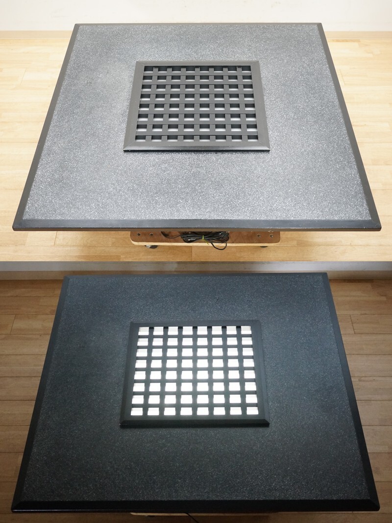 前ダ：【モリシゲ/MORISHIGE】森繁 センターテーブル 照明付き 約120×120㎝ 高さ約39㎝ ローテーブル 座卓 和モダン リビング家具