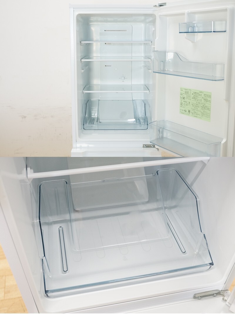前ダ：【日立】2ドア 冷凍冷蔵庫 154L RL-154RA 2021年 パールホワイト 3段ドアポケット こものバスケット付き ★送料無料★_画像5