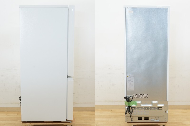 前ダ：【日立】2ドア 冷凍冷蔵庫 154L RL-154RA 2021年 パールホワイト 3段ドアポケット こものバスケット付き ★送料無料★_画像3