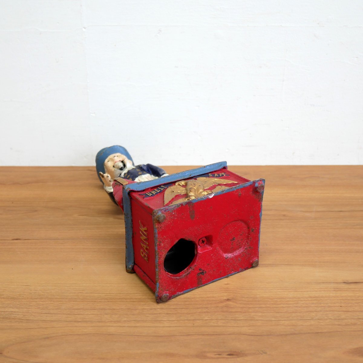 アンクルサム 貯金箱 鋳鉄制 / アメリカ ヴィンテージ キャストアイロン コインバンク 人形 B品 #610-10-230-348