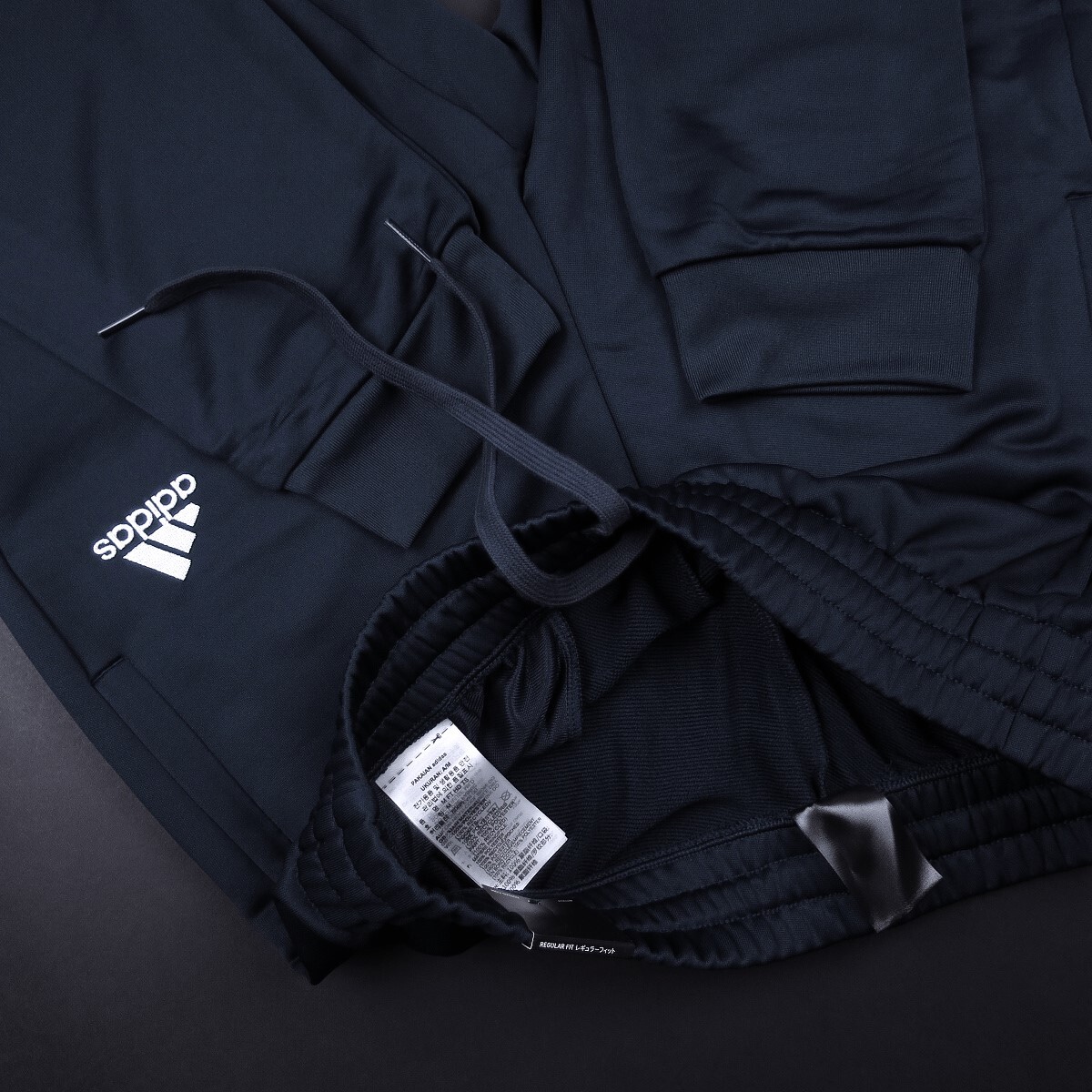 新品 ★ アディダス adidas 上下セット フレンチテリー フーディー ジョガーパンツ セットアップ T68/658紺/【L】