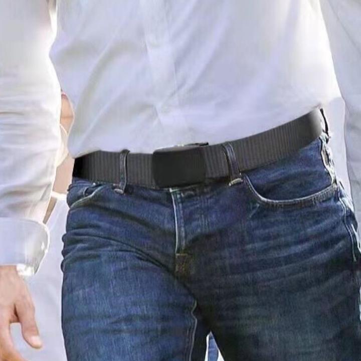 ナイロンベルト 　ブルー　ベージュ 穴なし 無段階調整 メンズ レディース 青黄_画像5