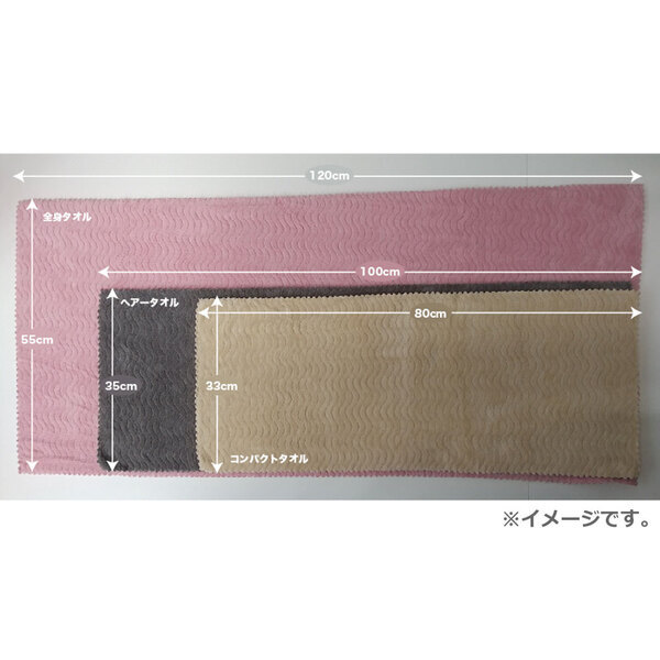 フワモコマルシェ 吸水美神 キュウスイビジン コンパクトタオル 約33×80cm ブルー 1枚入 3セット_画像6