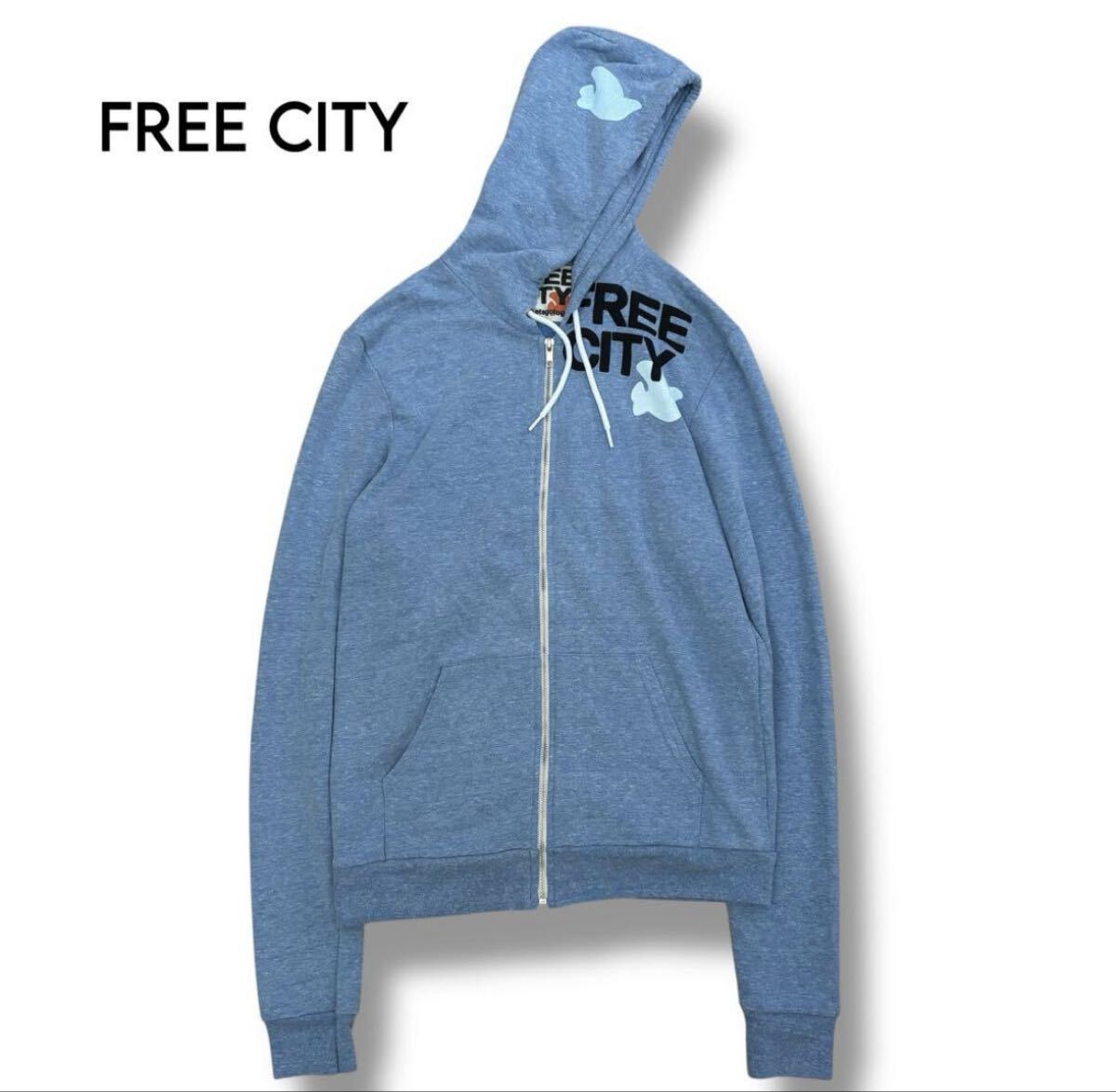 【FREE CITY】FLYマーク ジップアップパーカー　M_画像1