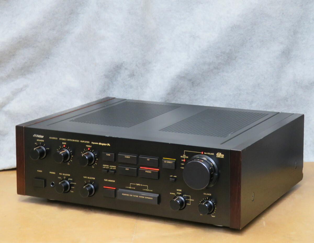 プリメインアンプ Victor AXーS900 150W+150W(8Ω) MC対応 録音3系統 ダイナミック・スーパーA回路 サイドパネルあり 動作確認済