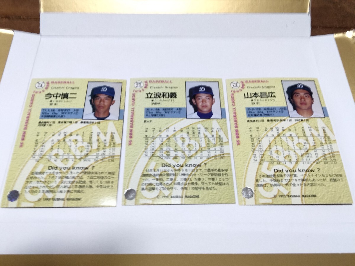 BBM1995 ゴールドサイン(プリント)山本昌広 立浪和義 今中慎二 中日ドラゴンズ_画像2