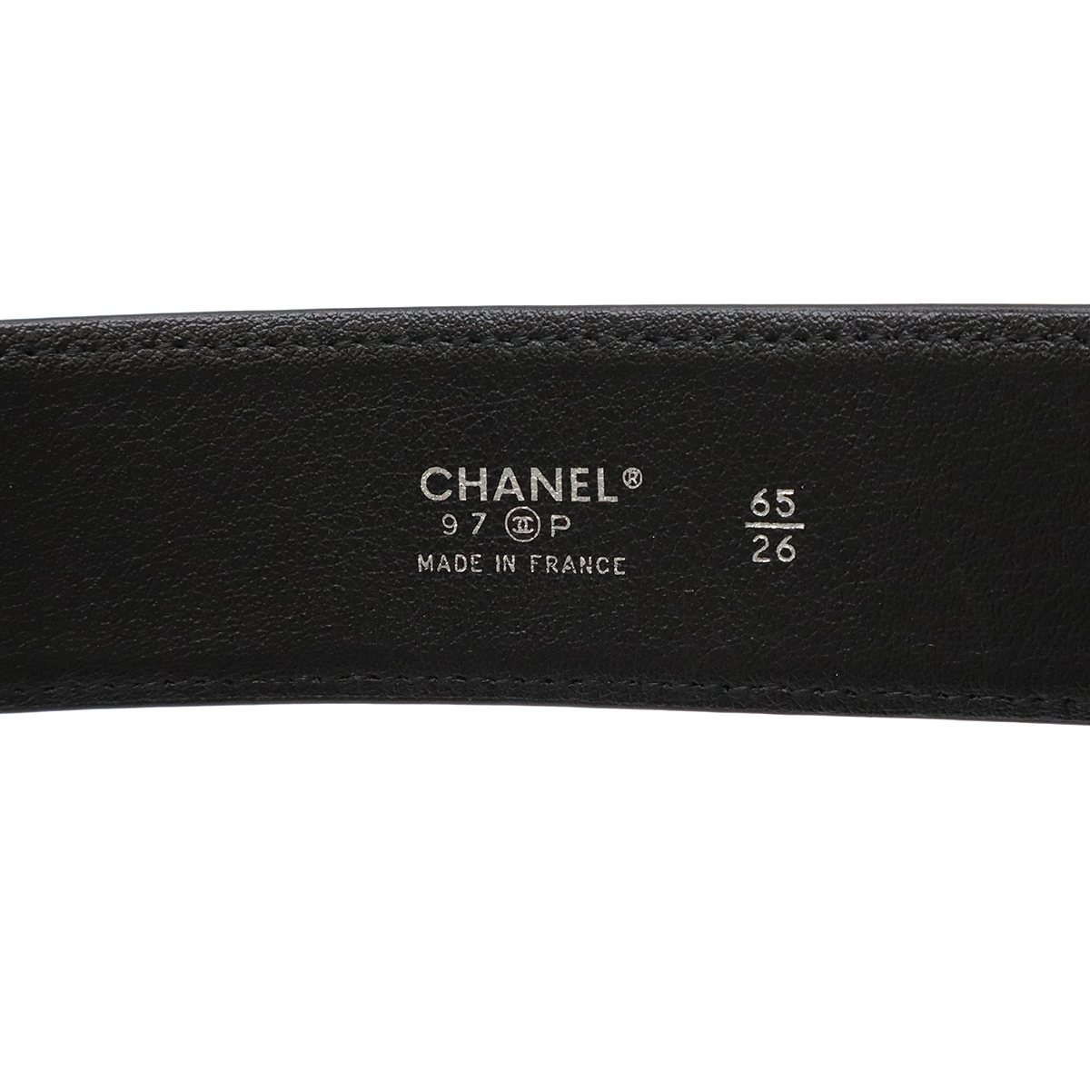 CHANEL シャネル プレートバックル ロゴバックル ココマーク レザー ブラック 黒 シルバー金具 #65 97 P_画像6