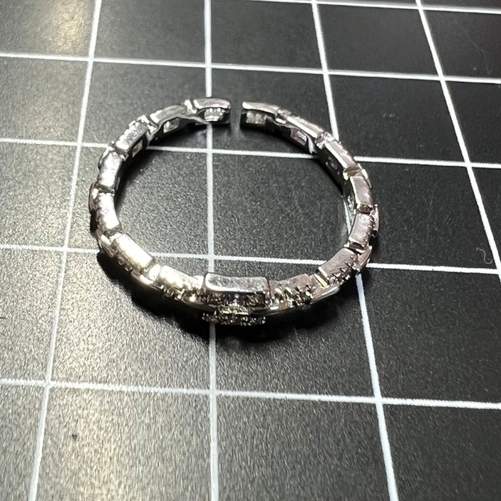 A573 指輪 レディース リング シルバー ジルコニア 細い チェーン フリーサイズ サイズ調節可能_画像4