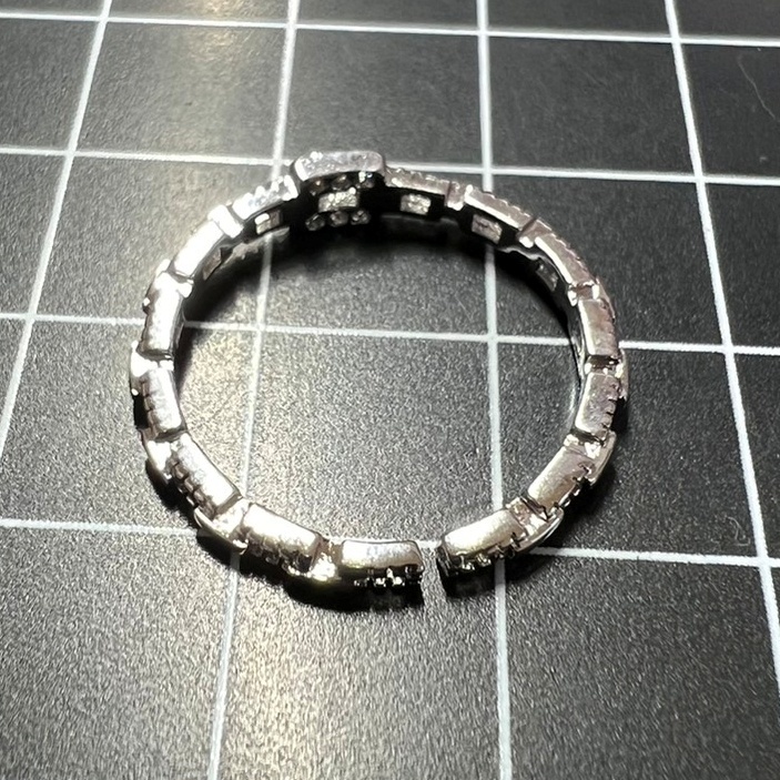 A573 指輪 レディース リング シルバー ジルコニア 細い チェーン フリーサイズ サイズ調節可能_画像6