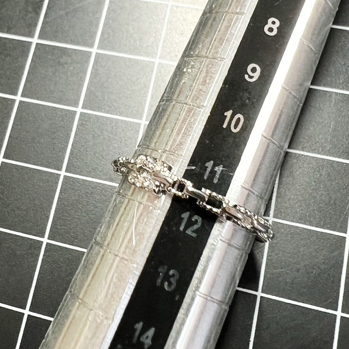 A573 指輪 レディース リング シルバー ジルコニア 細い チェーン フリーサイズ サイズ調節可能_画像7