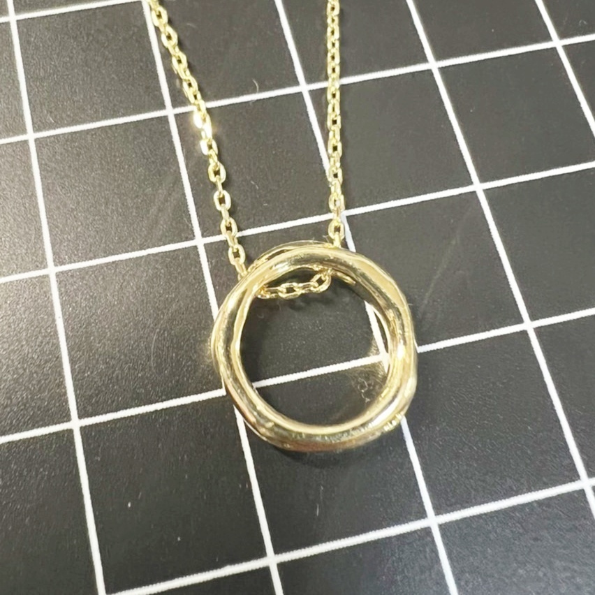 C140 ネックレス レディース ゴールド サークル リング 円 シンプル 上品 アジャスター有り_画像4