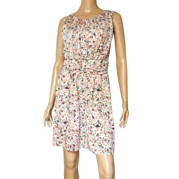 美品/ファス FAS FILLE A SUIVRE ワンピース フランス製 表記 T1 9号 相当 古着 ピンク系 レディース 春 夏 ノースリーブ ジャージ素材_画像1