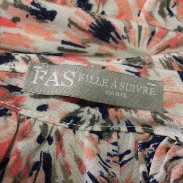 美品/ファス FAS FILLE A SUIVRE ワンピース フランス製 表記 T1 9号 相当 古着 ピンク系 レディース 春 夏 ノースリーブ ジャージ素材_画像4