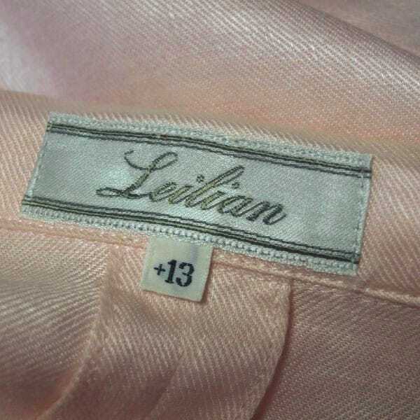 美品/レリアン Leilian テーラードジャケット 大きい 表記 13号 LL 相当 古着 ピンク レディース 春 夏 アウター 麻100 半袖 シンプル_画像5