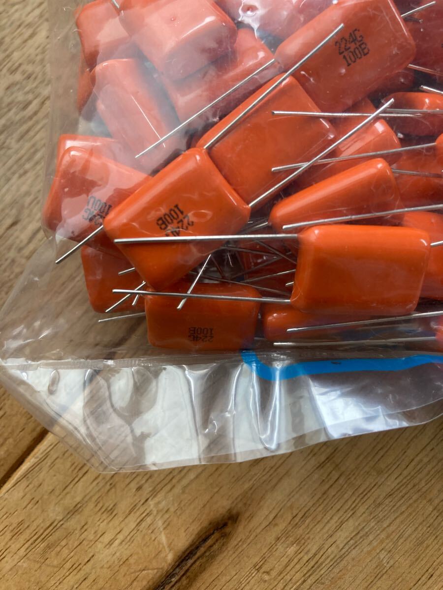 ポリプロピレン フィルムコンデンサ 0.22uF DC100V 5個まとめて APS 日精電機 ニッセイ電機 フィルムコン リードストレート APSA_画像2