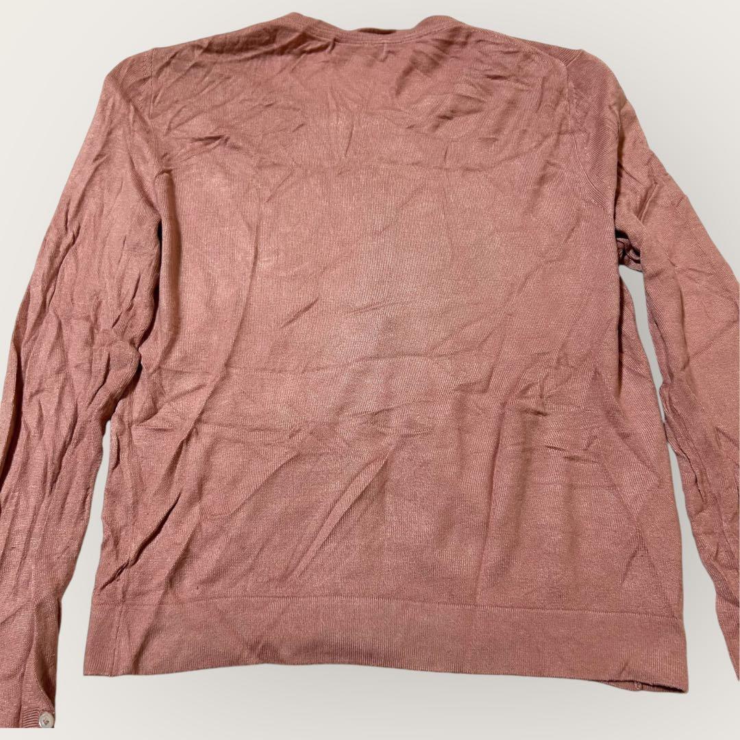 1円スタート Paul Smith ポールスミス ベビーピンク カーディガン ニット 薄手 Sサイズ レインボーカラー 秋冬 コットン レーヨン 綿