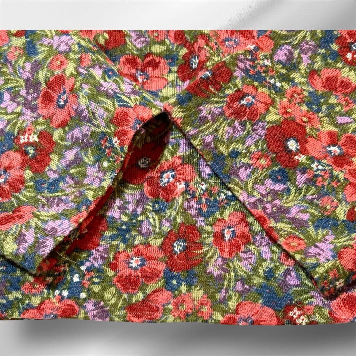 1円スタートOLIVE des OLIVE オリーブデオリーブ 花柄 総柄 チュニック F フリーサイズ 長袖 カットソー かわいい キッズ マルチカラー