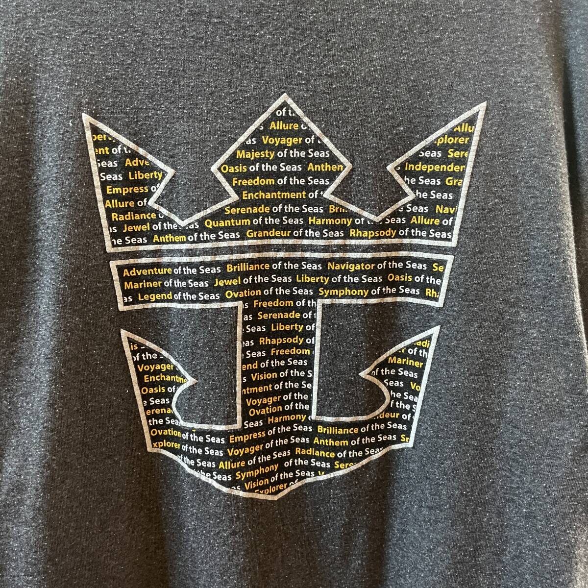 USA 古着 ロイヤルカリビアンインターナショナル 米国船会社 企業系 Tシャツ チャコール クルーネック メンズXL BA2518_画像5